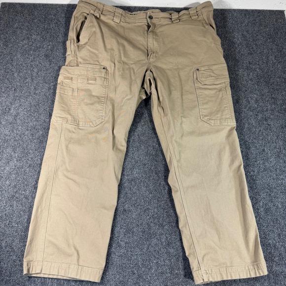 Duluth Trading Flex Fire Hose Relaxed Fit Cargo Pants Khaki Mens 46x32 - Picture 3 of 6